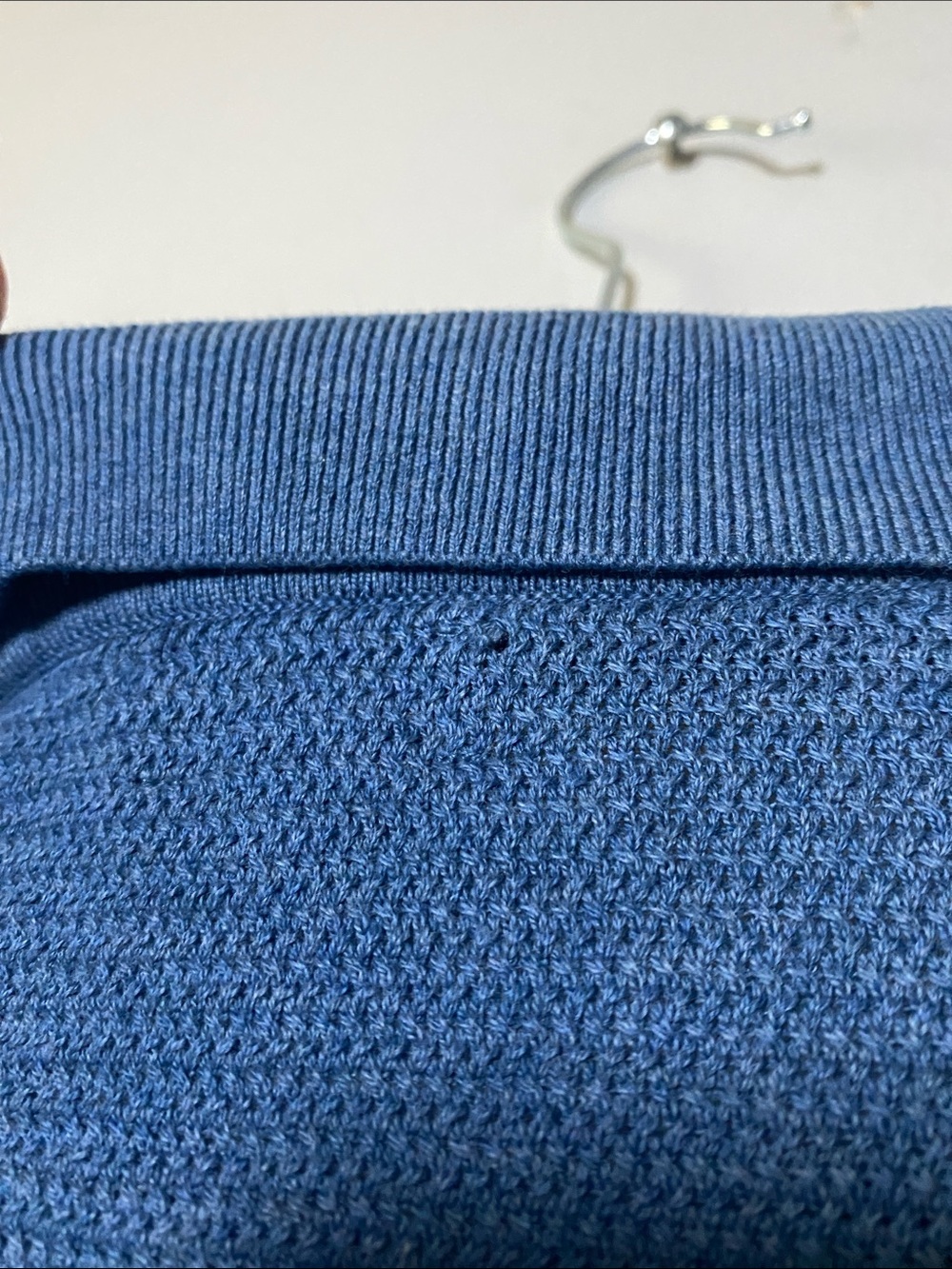 J Crew Basketweave Cotton Sweater Polo Men’s Medium Blue Short Sleeve Shirt - Picture 12 of 12